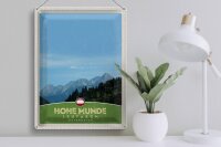 Blechschild Reise 30x40cm Hohe Munde Leutasch Wälder Österreich