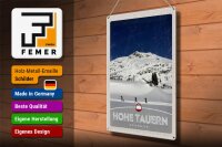 Blechschild Reise 30x40cm Hohe Tauern Skitour Wanderung Schnee