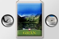 Blechschild Reise 30x40cm Grän Österreich Wälder See Natur Berg