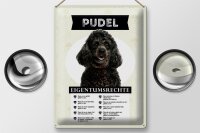 Blechschild Spruch 30x40cm Pudel Eigentumsrechte Geschenk