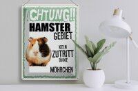 Blechschild Spruch 30x40cm Tiere Achtung Hamster Gebiet