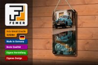 Blechschild Spruch 12x18cm Cuba Auto blau Oldtimer