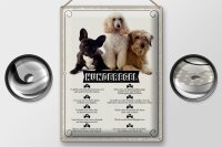Blechschild Spruch 30x40cm Hunderegel schlafen wo ich will