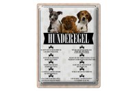 Blechschild Spruch 30x40cm Hunderegel du darfst mich nicht rufen
