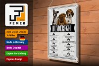 Blechschild Spruch 30x40cm Hunderegel du darfst mich nicht rufen