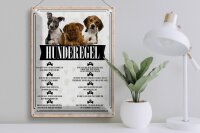 Blechschild Spruch 30x40cm Hunderegel du darfst mich nicht rufen