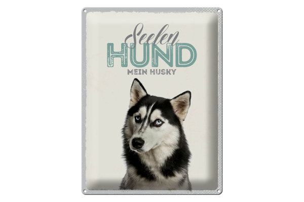 Blechschild Tiere 30x40cm Seelen Hund mein Husky Schild