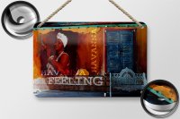 Blechschild Spruch 18x12cm Havanna Feeling Frau mit Zigarre