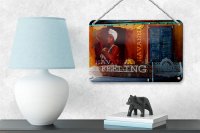 Blechschild Spruch 18x12cm Havanna Feeling Frau mit Zigarre