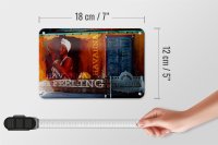 Blechschild Spruch 18x12cm Havanna Feeling Frau mit Zigarre