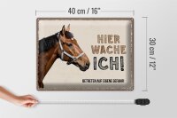Blechschild Spruch 40x30cm Pferd von Links hier wache ich eigene Gefahr