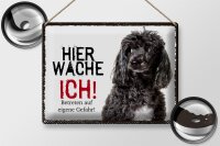 Blechschild Spruch 40x30cm Pudel hier wache ich eigene Gefahr