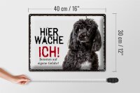 Blechschild Spruch 40x30cm Pudel hier wache ich eigene Gefahr