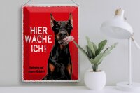 Blechschild Spruch 40x30cm Dobermann Betreten auf eigene Gefahr