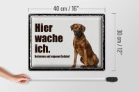 Blechschild Spruch 40x30cm Rodhesian Ridgeback hier wache ich