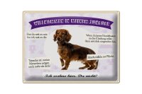 Blechschild Spruch 40x30cm Tiere Dackel willkommen wohne...