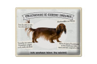 Blechschild Spruch 40x30cm Tiere Hund ich wohne hier du...