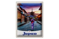 Blechschild Reise 30x40cm Japan Asien Japanerin Tradition