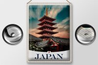 Blechschild Reise 30x40cm Japan Asien traditionelles Gebäude