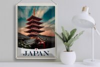 Blechschild Reise 30x40cm Japan Asien traditionelles Gebäude