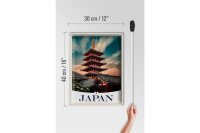 Blechschild Reise 30x40cm Japan Asien traditionelles Gebäude