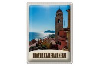 Blechschild Reise 30x40cm Italien Riviera Meer Stadt Strand