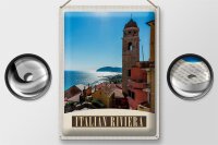 Blechschild Reise 30x40cm Italien Riviera Meer Stadt Strand