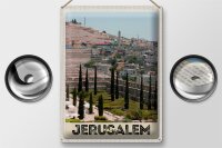 Blechschild Reise 30x40cm Jerusalem Israel Stadt Garten