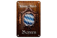 Blechschild Spruch 12x18cm Königreich Bayern Holzoptik