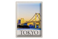 Blechschild Reise 30x40cm Tokio Asien Japan Brücke...