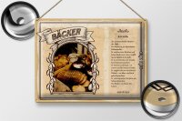 Blechschild Berufe 40x30cm Bäcker geschmackvolle Meister Hefe