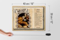 Blechschild Berufe 40x30cm Bäcker geschmackvolle Meister Hefe