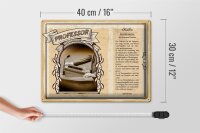 Blechschild Berufe 40x30cm Professor Optimist Wissen Mensch