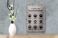 Blechschild Spruch 12x18cm Lexikon Tierpfotenabdrücke Tiere