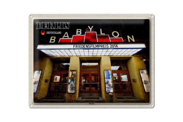Blechschild Städte Berlin Deutschland Babylon Kino 40x30cm
