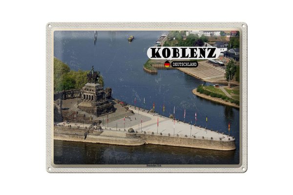 Blechschild Städte Koblenz Deutsches Eck Kurztrip 40x30cm