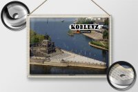 Blechschild Städte Koblenz Deutsches Eck Kurztrip 40x30cm