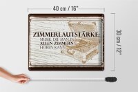 Blechschild Spruch 30x40cm Zimmerlautstärke: Musik, die man in