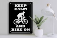 Blechschild Spruch 30x40cm Keep Calm and Bike on