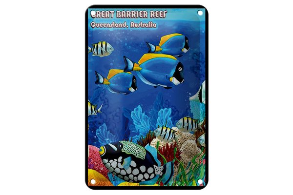 Blechschild Spruch 12x18cm great barrier reef Queensland