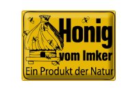 Blechschild Hinweis 40x30cm Honig vom Imker Naturprodukt