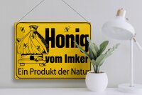 Blechschild Hinweis 40x30cm Honig vom Imker Naturprodukt