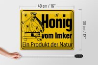 Blechschild Hinweis 40x30cm Honig vom Imker Naturprodukt
