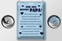 Blechschild Spruch 30x40cm Für den besten Papa