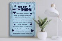 Blechschild Spruch 30x40cm Für den besten Papa