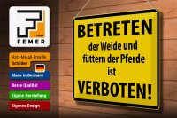 Blechschild Warnschild 40x30cm Betreten der Weide verboten