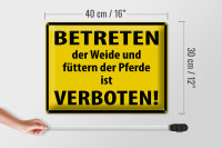 Blechschild Warnschild 40x30cm Betreten der Weide verboten
