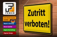 Blechschild Warnschild 40x30cm Zutritt Verboten