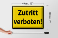 Blechschild Warnschild 40x30cm Zutritt Verboten