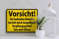 Blechschild Warnschild 40x30cm Vorsicht Bei laufenden Motoren